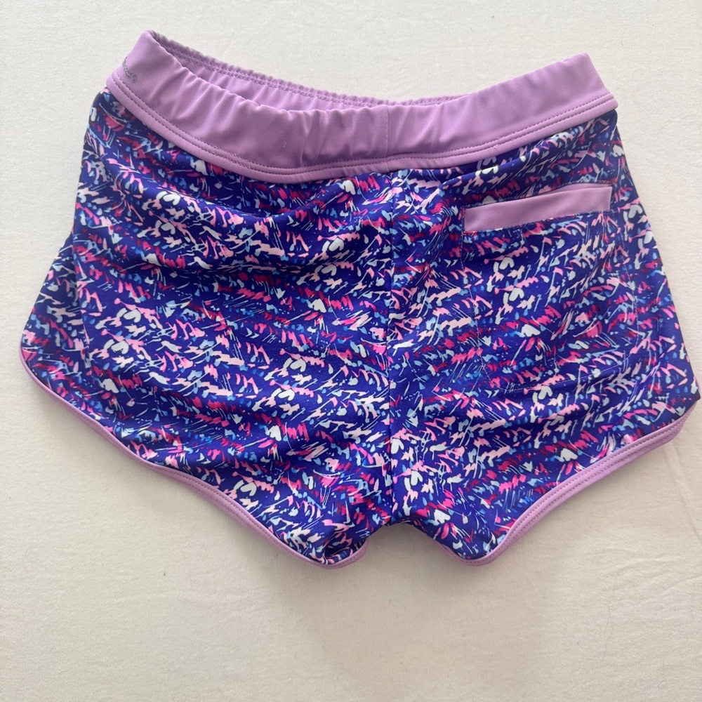 Eddie Bauer Women's Purple Patterned Athletic Shorts - Picture 2 of 6